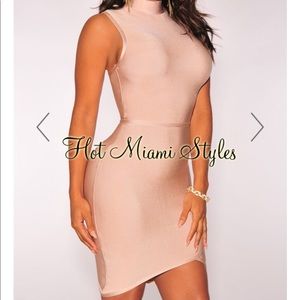 Nude Mock Neck Arched Bandage